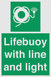 Lifebuoy with line and light